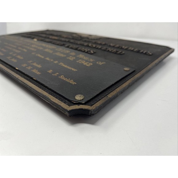 Vintage World War II 2 Plaque Vollrath military production co honoring soldiers - Picture 7 of 16